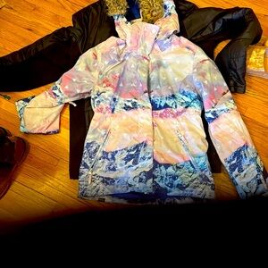 Roxy Multicolor Ski Jacket Vibrant Pattern Lightweight